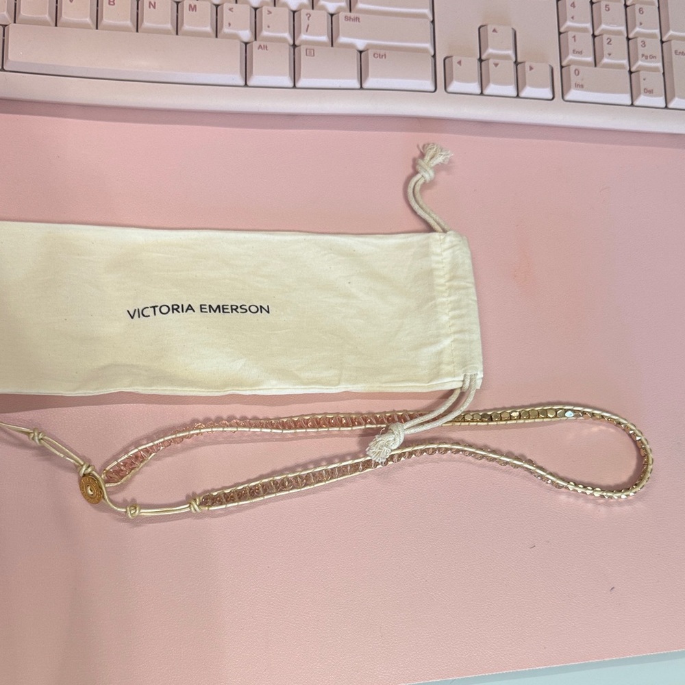 Victoria Emerson Pink and Gold Beaded Bracelet